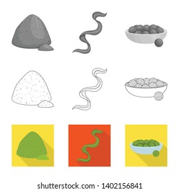 Vector design of protein and sea sign. Set of protein and natural vector icon for stock.