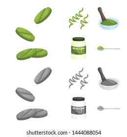 Vector design of protein and sea sign. Collection of protein and natural vector icon for stock.