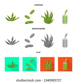 Vector design of protein and sea symbol. Collection of protein and natural vector icon for stock.