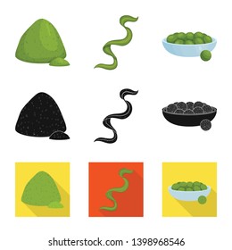 Vector design of protein and sea symbol. Collection of protein and natural stock vector illustration.