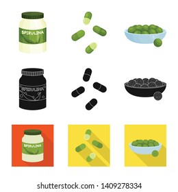 Vector design of protein and sea symbol. Set of protein and natural vector icon for stock.