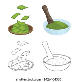 Vector design of protein and sea symbol. Set of protein and natural stock symbol for web.