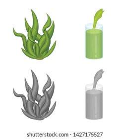 Vector design of protein and sea symbol. Set of protein and natural vector icon for stock.