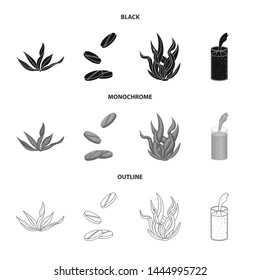 Vector design of protein and sea symbol. Collection of protein and natural stock vector illustration.