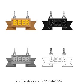 Vector design of pub and bar icon. Set of pub and interior stock vector illustration.