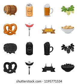 Vector design of pub and bar icon. Set of pub and interior stock symbol for web.