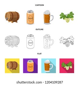 Vector design of pub and bar icon. Set of pub and interior vector icon for stock.