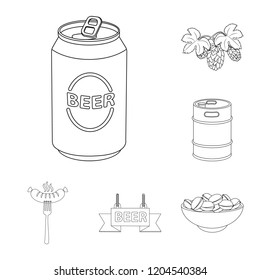 Vector design of pub and bar icon. Set of pub and interior stock symbol for web.