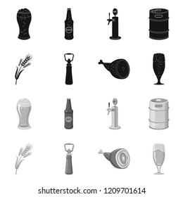 Vector design of pub and bar icon. Set of pub and interior vector icon for stock.
