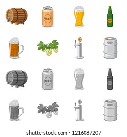 Vector design of pub and bar icon. Collection of pub and interior stock vector illustration.