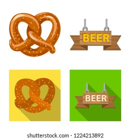 Vector design of pub and bar icon. Set of pub and interior stock vector illustration.