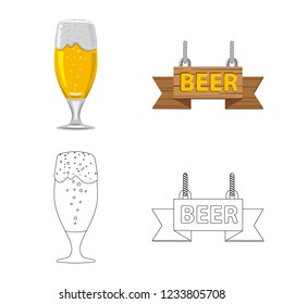 Vector design of pub and bar icon. Collection of pub and interior stock vector illustration.