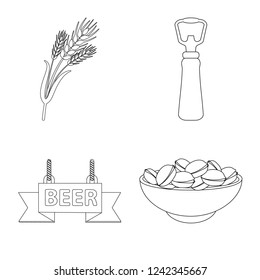Vector design of pub and bar icon. Set of pub and interior stock vector illustration.