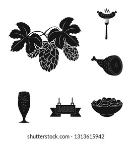 Vector design of pub and bar icon. Set of pub and interior vector icon for stock.