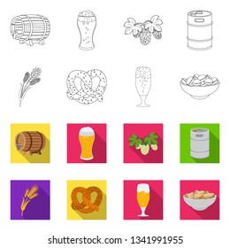 Vector design of pub and bar icon. Set of pub and interior vector icon for stock.