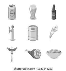 Vector design of pub and bar icon. Collection of pub and interior stock vector illustration.
