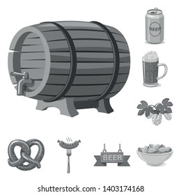 Vector design of pub and bar icon. Set of pub and interior stock symbol for web.