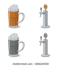 Vector design of pub and bar icon. Set of pub and interior vector icon for stock.