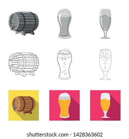 Vector design of pub and bar icon. Collection of pub and interior stock vector illustration.