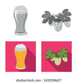 Vector design of pub and bar icon. Collection of pub and interior stock symbol for web.
