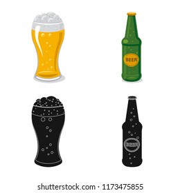 Vector design of pub and bar logo. Set of pub and interior stock vector illustration.