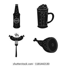 Vector design of pub and bar logo. Collection of pub and interior stock vector illustration.