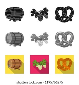 Vector design of pub and bar logo. Collection of pub and interior stock symbol for web.