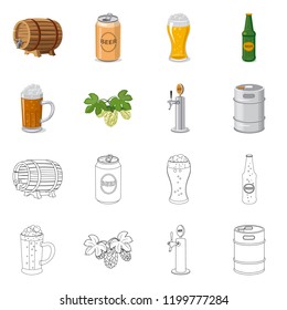 Vector design of pub and bar logo. Set of pub and interior stock vector illustration.
