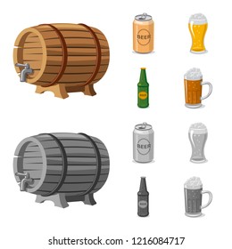 Vector design of pub and bar logo. Collection of pub and interior stock vector illustration.