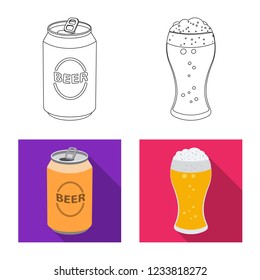 Vector design of pub and bar logo. Set of pub and interior stock symbol for web.