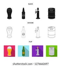 Vector design of pub and bar logo. Set of pub and interior stock symbol for web.