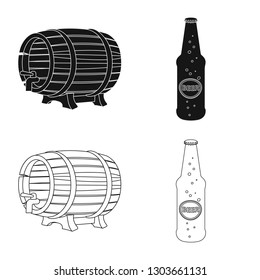 Vector design of pub and bar logo. Set of pub and interior stock symbol for web.