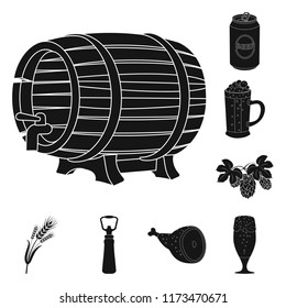Vector design of pub and bar sign. Set of pub and interior stock vector illustration.