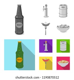 Vector design of pub and bar sign. Set of pub and interior vector icon for stock.