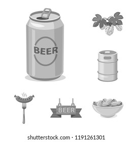 Vector design of pub and bar sign. Collection of pub and interior stock vector illustration.
