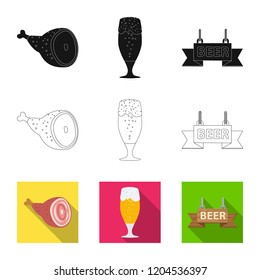 Vector design of pub and bar sign. Collection of pub and interior vector icon for stock.