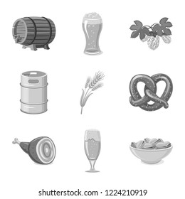 Vector design of pub and bar sign. Collection of pub and interior stock vector illustration.