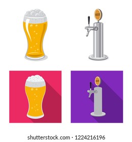 Vector design of pub and bar sign. Collection of pub and interior vector icon for stock.