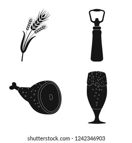 Vector design of pub and bar sign. Set of pub and interior vector icon for stock.