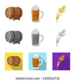 Vector design of pub and bar sign. Collection of pub and interior vector icon for stock.