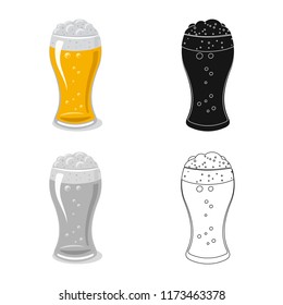 Vector design of pub and bar symbol. Collection of pub and interior stock vector illustration.