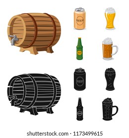 Vector design of pub and bar symbol. Set of pub and interior vector icon for stock.