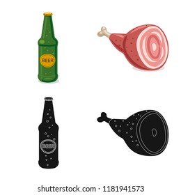 Vector design of pub and bar symbol. Collection of pub and interior stock symbol for web.