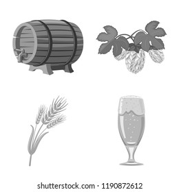 Vector design of pub and bar symbol. Collection of pub and interior stock symbol for web.