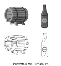 Vector design of pub and bar symbol. Collection of pub and interior vector icon for stock.