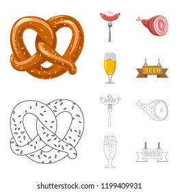 Vector design of pub and bar symbol. Collection of pub and interior stock symbol for web.
