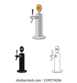 Vector design of pub and bar symbol. Set of pub and interior stock symbol for web.