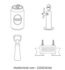 Vector design of pub and bar symbol. Collection of pub and interior stock symbol for web.