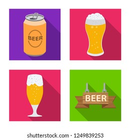 Vector design of pub and bar symbol. Set of pub and interior vector icon for stock.