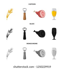 Vector design of pub and bar symbol. Collection of pub and interior vector icon.